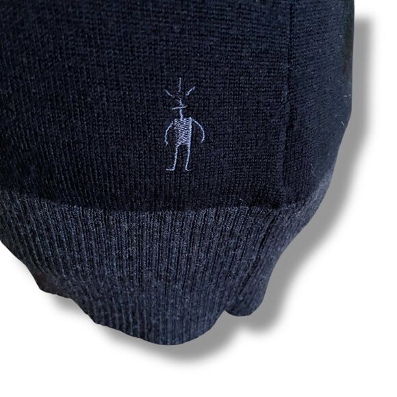 Smartwool Womens Sweater Sz Medium Gray Black Stripe Merino Wool Henley Stretch - Picture 5 of 8